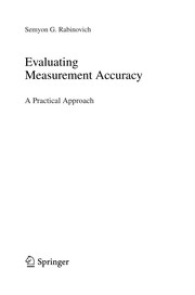 Cover of Evaluating measurement accuracy by S. G. Rabinovich
