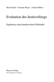 Front cover of Evaluation des Justizvollzugs by Horst Entorf