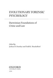 Front cover of Evolutionary forensic psychology by Joshua Duntley
