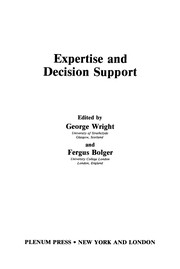 Cover of Expertise and decision support by Wright, George
