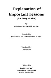 Front cover of Explanation of Important lessons for every Muslim by Muḥammad ibn ʻAlī ibn Ibrāhīm ʻArfaj