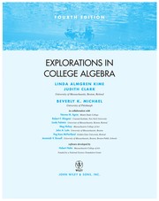 Cover of Explorations in college algebra by Linda Almgren Kime