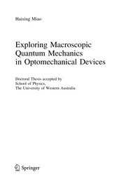 Cover of Exploring Macroscopic Quantum Mechanics in Optomechanical Devices by Haixing Miao