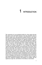 Front cover of Facility Location and the Theory of Production by Arthur P. Hurter