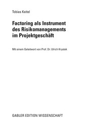 Front cover of Factoring als Instrument des Risikomanagements im Projektgeschäft by Tobias Keitel