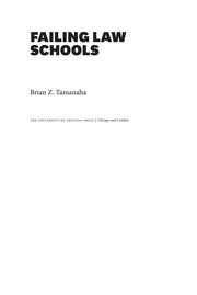 Cover of Failing law schools by Brian Z. Tamanaha