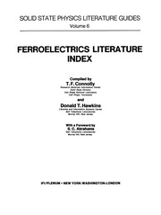 Cover of Ferroelectrics Literature Index by T. F. Connolly