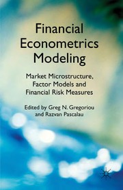 Cover of Financial econometrics modeling by Greg N. Gregoriou