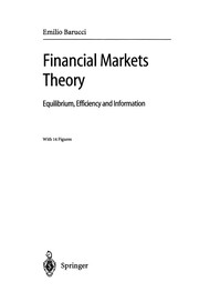 Front cover of Financial Markets Theory by Emilio Barucci
