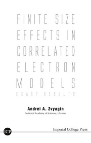 Front cover of FINITE SIZE EFFECTS IN CORRELATED ELECTRON MODELS: EXACT RESULTS by ANDREI A. ZVYAGIN