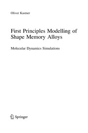 Cover of First Principles Modelling of Shape Memory Alloys by Oliver Kastner