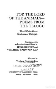 Cover of For the Lord of the animals ; poems from the Telugu by Dhūrjaṭi