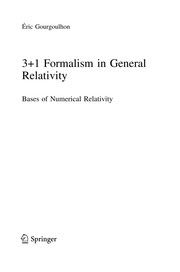 Front cover of 3+1 formalism in general relativity by Éric Gourgoulhon