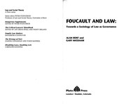 Cover of Foucault and law by Alan Hunt