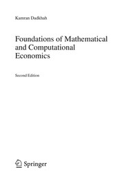 Front cover of Foundations of Mathematical and Computational Economics by Kamran Dadkhah