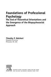 Front cover of Foundations of professional psychology by Timothy P. Melchert