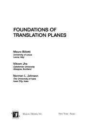 Front cover of Foundations of translation planes by Mauro Biliotti
