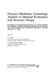 Front cover of Fracture Mechanics Technology Applied to Material Evaluation and Structure Design by G. C. Sih