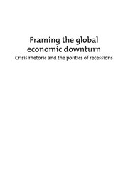 Cover of Framing the global economic downturn by Paul 't Hart