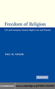 Front cover of Freedom of religion by Taylor, Paul M.