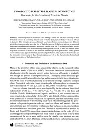 Cover of From Dust to Terrestrial Planets by W. Benz
