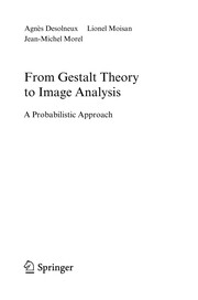 Front cover of From Gestalt theory to image analysis by Agnès Desolneux