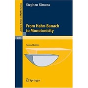 Cover of From Hahn-Banach to monotonicity by S. Simons