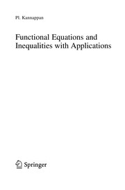 Front cover of Functional Equations and Inequalities with Applications by Palaniappan Kannappan