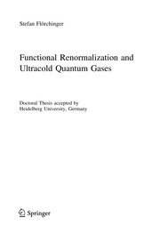 Front cover of Functional Renormalization and Ultracold Quantum Gases by Stefan Flörchinger