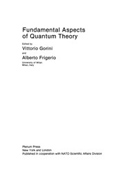 Front cover of Fundamental Aspects of Quantum Theory by Vittorio Gorini