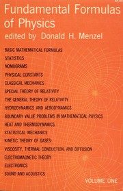 Front cover of Fundamental formulas of physics by Donald Howard Menzel