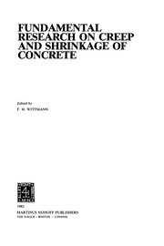 Front cover of Fundamental Research on Creep and Shrinkage of Concrete by F. H. Wittman