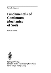 Front cover of Fundamentals of Continuum Mechanics of Soils by Yehuda Klausner