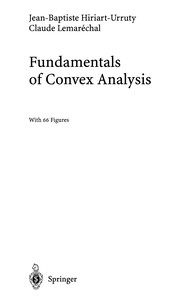 Cover of Fundamentals of convex analysis by Jean-Baptiste Hiriart-Urruty