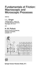 Front cover of Fundamentals of Friction: Macroscopic and Microscopic Processes by I. L. Singer