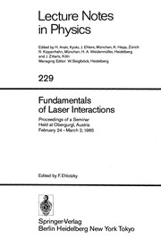 Front cover of Fundamentals of Laser Interactions by F. Ehlotzky
