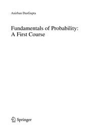 Front cover of Fundamentals of probability by Anirban DasGupta