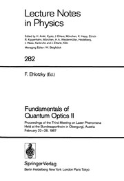 Front cover of Fundamentals of quantum optics II by Meeting on laser Phenomena (3rd Obergurgl, Austria)