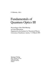 Cover of Fundamentals of quantum optics III by F. Ehlotzky