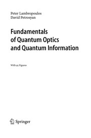 Front cover of Fundamentals of quantum optics and quantum information by Peter Lambropoulos