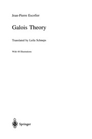 Front cover of Galois Theory by Jean-Pierre Escofier