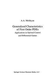 Front cover of Generalized Characteristics of First Order PDEs by Arik Melikyan