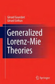 Front cover of Generalized Lorenz-Mie Theories by Gérard Gouesbet