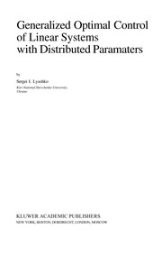 Cover of Generalized optimal control of linear systems with distributed parameters by Sergei I. Lyashko