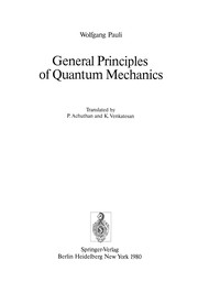 Cover of General Principles of Quantum Mechanics by Wolfgang Pauli