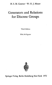 Cover of Generators and relations for discrete groups by H. S. M. Coxeter