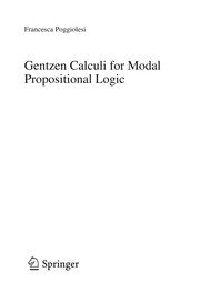 Front cover of Gentzen Calculi for Modal Propositional Logic by Francesca Poggiolesi