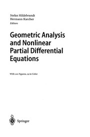 Cover of Geometric Analysis and Nonlinear Partial Differential Equations by Stefan Hildebrandt