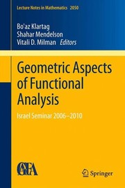 Front cover of Geometric Aspects of Functional Analysis by Bo'az Klartag