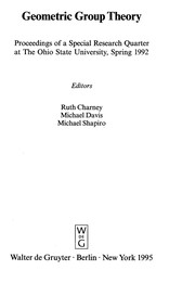 Cover of Geometric group theory by Michael W. Davis